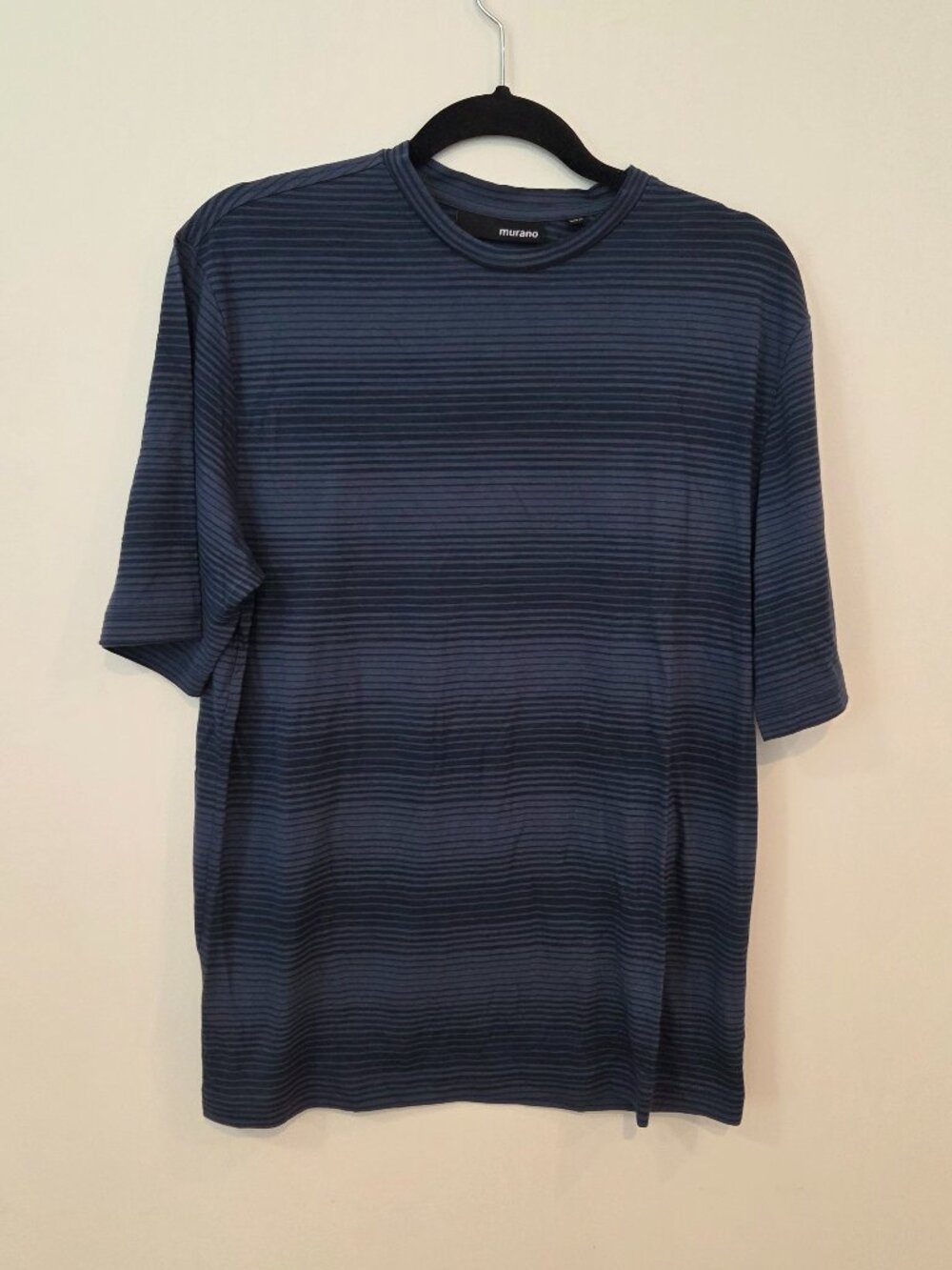Murano Blue Striped Crew Neck T-Shirt Size M